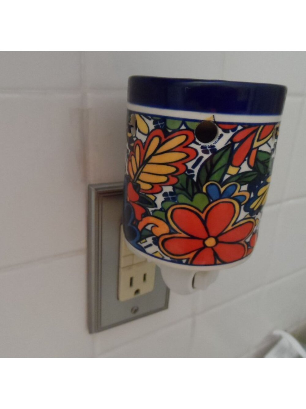 Talavera Electric Wax Warmer Plug-In Floral Ceramic Aromatherapy Home Decor - Picture 3 of 7